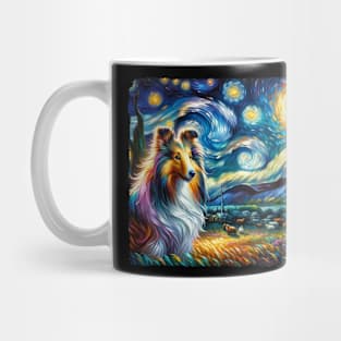 Starry Shetland Sheepdog Dog Portrait - Pet Portrait Mug